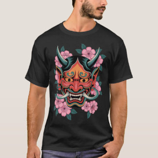 T-shirt Démon Japonais Fleur de Cerisier Yokai Diable Hann