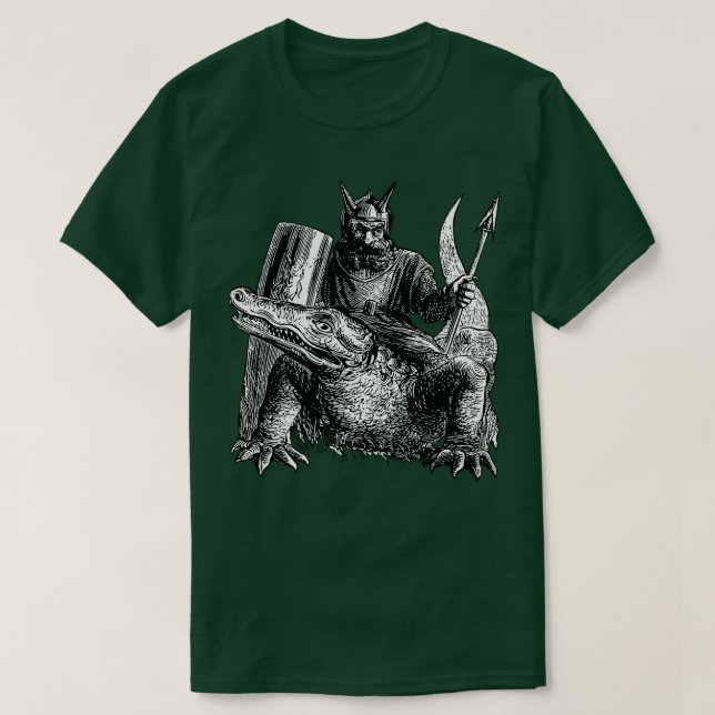 T-shirt Démon Ou Esprit Monté Sur Un Crocodile Dictionnair (Design devant)