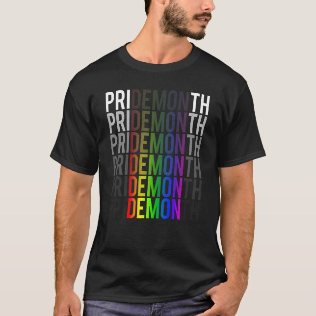 T-shirt Demon Pride Month LGBT Gay Pride Month Transgender (Devant)