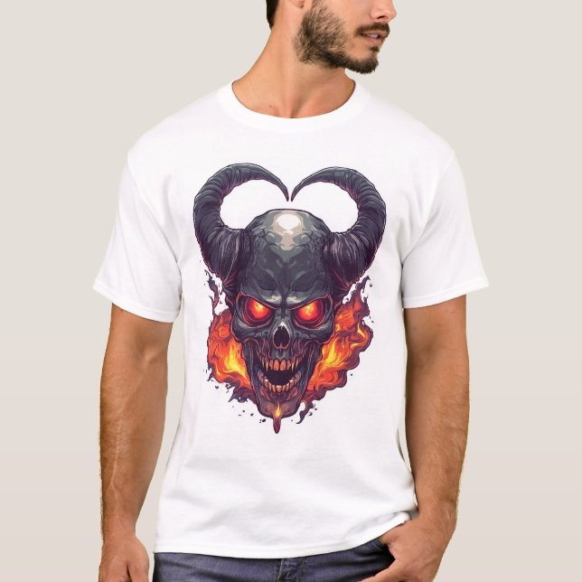 T-shirt Demon Skull Firestorm (Devant)