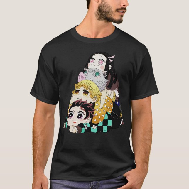 T-shirt Demon Slayer Nezuko Kimetsu No Yaiba Anime Shirt  (Devant)