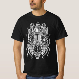 T-shirt Démon tour occulte - Art gothique de symétrie fonc