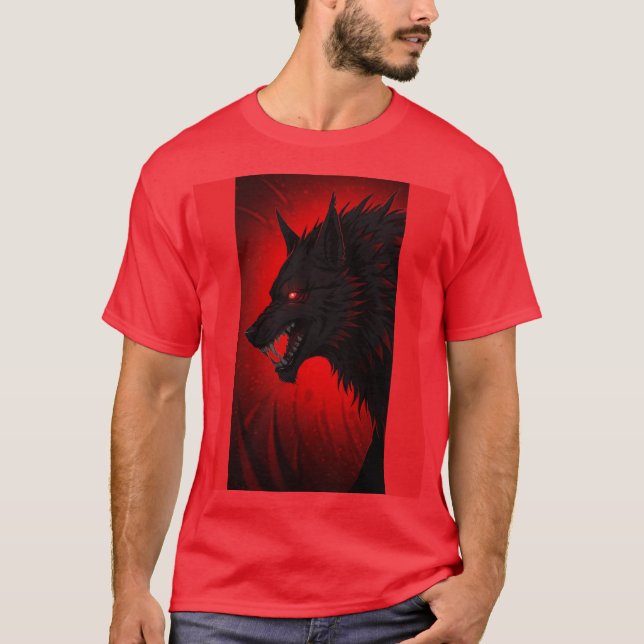 T-shirt "Demonic Alpha Wolf - Red Eyed Fury Art" (Devant)