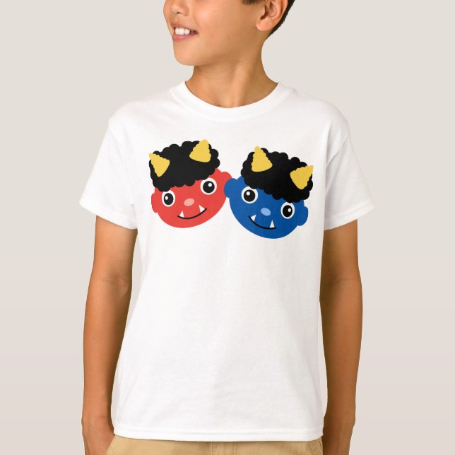 T-shirt Démons rouges et bleus de Setsubun Oni (Devant)