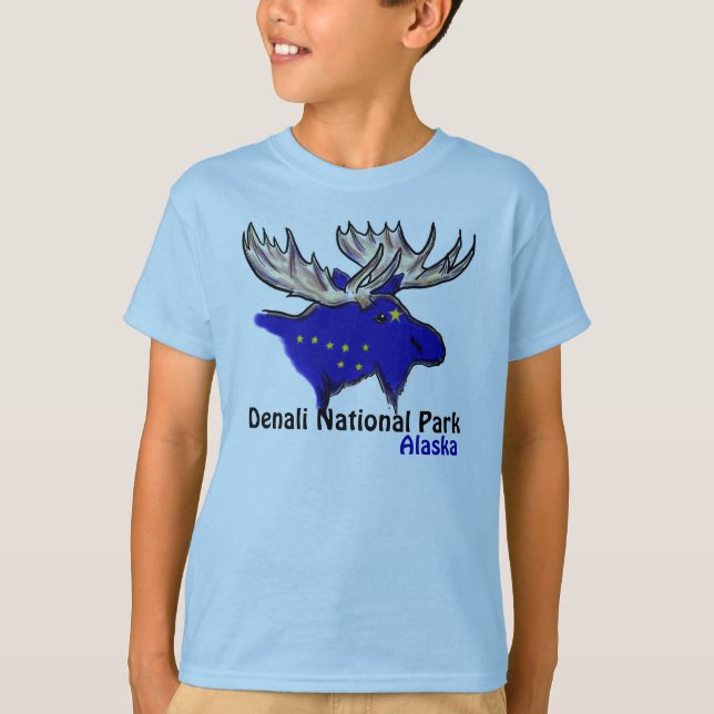 T-shirt Denali National Park Alaska flag elfe boys tee (Devant)