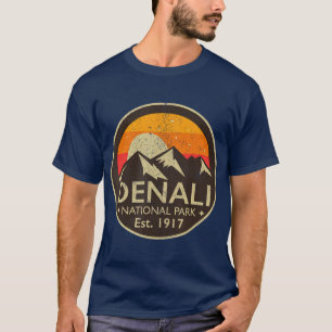 T-shirt Denali National Park Alaska Retro Randonnée Cadea