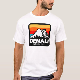 T-shirt Denali National Park Alaska Retro Vintage Cadeau