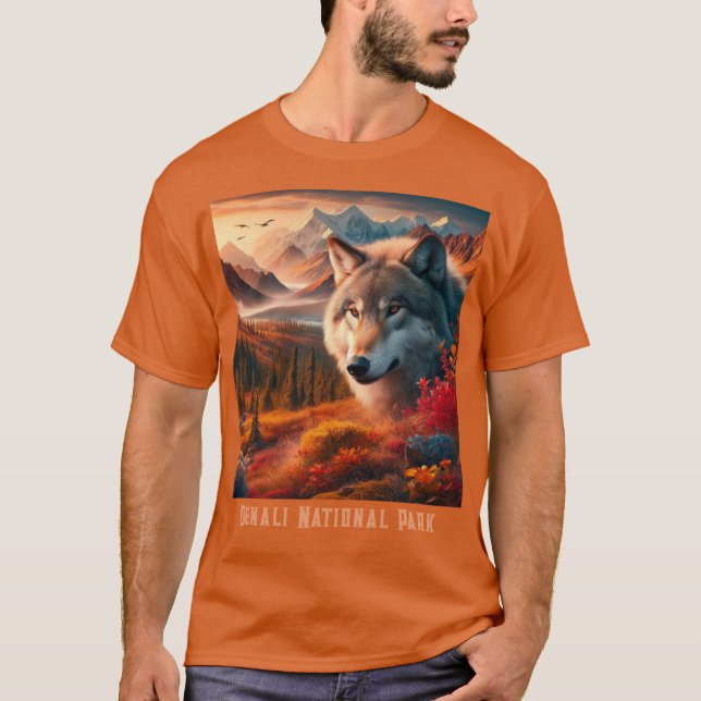 T-shirt Denali National Park Loup Gris  (Devant)