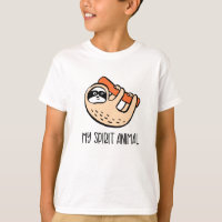 T-shirt d'enfant d'animal d'esprit paresseux amusa