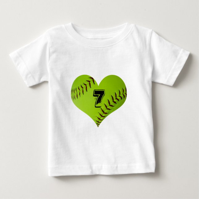 T-shirt d'enfant de coeur du base-ball (Devant)