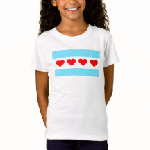 T-shirt d'enfant de drapeau de coeur de Chicago