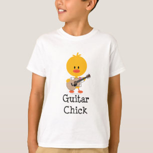 T-shirt d'enfant de poussin de guitare
