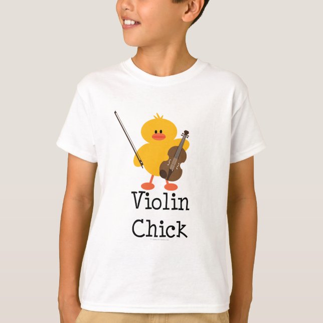T-shirt d'enfant de poussin de violon (Devant)
