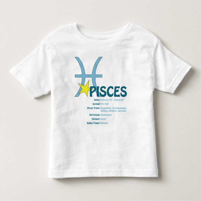 T-shirt d'enfant en bas âge de traits de Poissons (Devant)