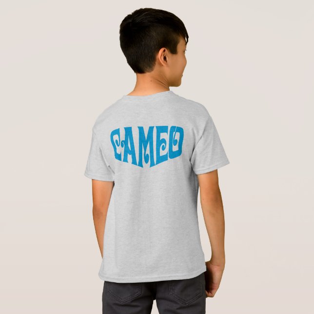 T-shirt d'enfants avec le logo bleu de camée (Dos entier)