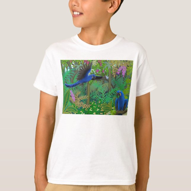 T-shirt d'enfants d'aras de jacinthe (Devant)