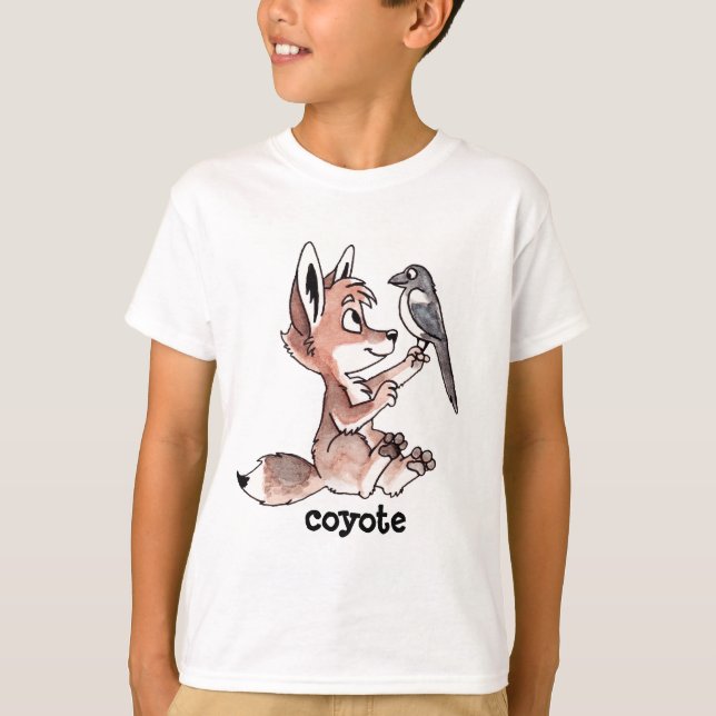T-shirt d'enfants de coyote et de pie (Devant)