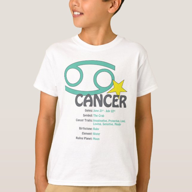 T-shirt d'enfants de traits de Cancer (Devant)