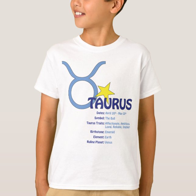 T-shirt d'enfants de traits de Taureau (Devant)