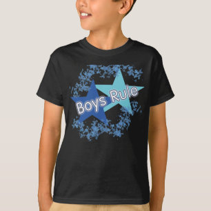 T-shirt d'enfants d'étoiles bleues de règle de