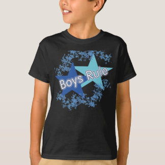 T-shirt d'enfants d'étoiles bleues de règle de