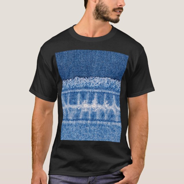 T-shirt Déni déchiré : Cadre de Jeans double bleu (Devant)