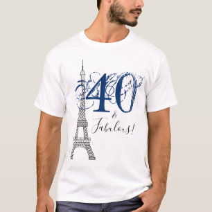 T-shirt Denim Blue 40 & Fabuleux Paris Eiffel Tower