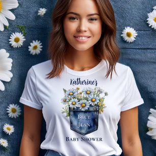 T-shirt Denim Blue Jean   Baby shower floral de Daisies