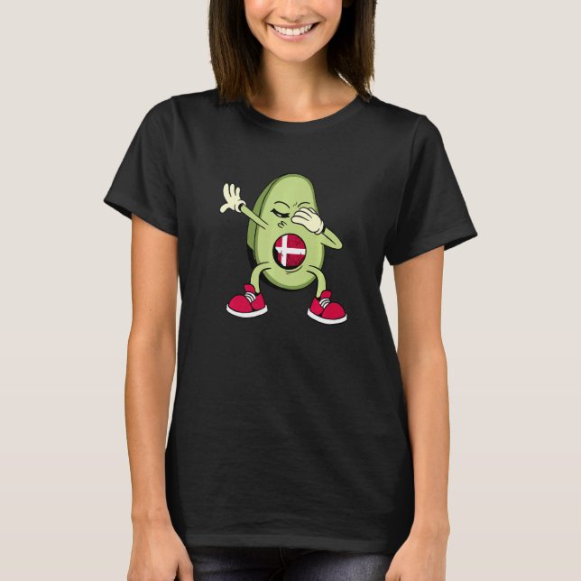 T-shirt Denmark Danish Soccer Team Dabbing Avocado Danish  (Devant)