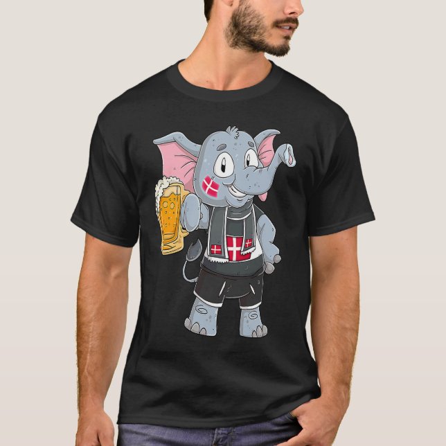 T-shirt Denmark fan elephant (Devant)