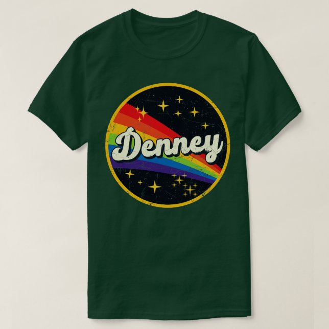 T-shirt Denney Arc-en-ciel dans l'espace GrungeStyle Vinta (Design devant)