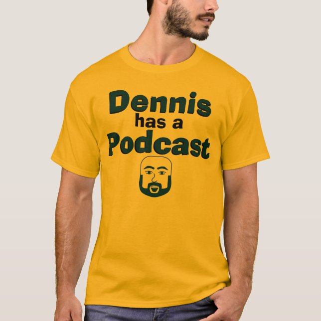 T-shirt Dennis a un Podcast - avant et dos, oranges (Devant)