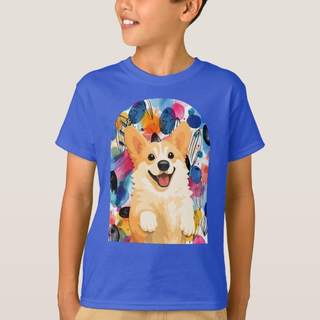 T-shirt DENNY corgi  - Collection ArtMuse Jeunesse  (Devant)