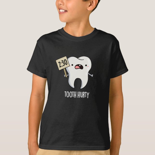 T-shirt Dent Hurty Dental Pun Dark BG (Devant)