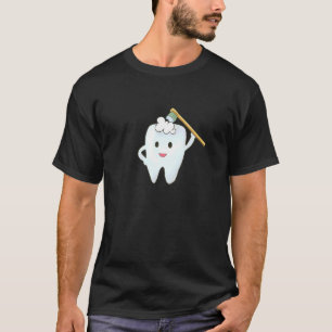 T-shirt Dent Nettoie Les Dents Avec La Brosse À Dos