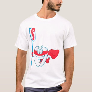 T-shirt Dent Souriante Mignonne de Super-héros avec Brosse