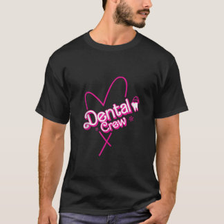 T-shirt Dental Crew Drôle Dents Noël Père Noël Retro Rose