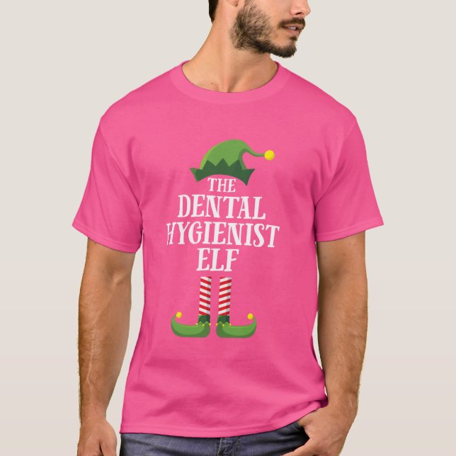 T-shirt Dental Hygienist Elf Matching Family Group Christa (Devant)