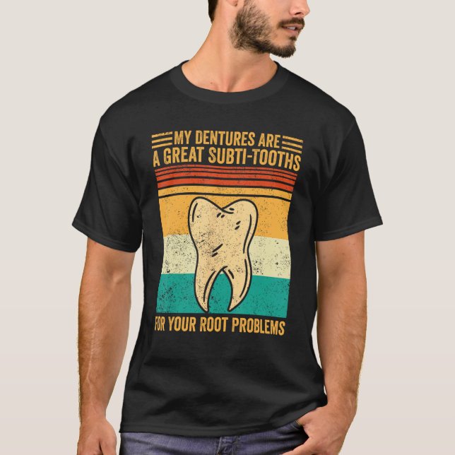 T-shirt Dental Lab Tech Technician Subti Tooths Root Probl (Devant)