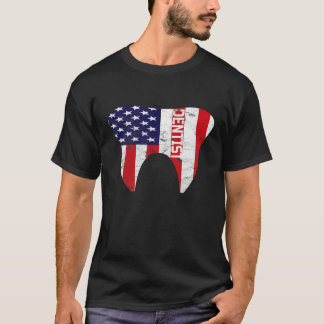 T-shirt Dental Patriotic American Flag Dentist Dentist Cad