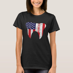 T-shirt Dental Patriotic American Flag Dentist Dentist Cad