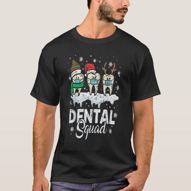 T-shirt Dental Squad Père Noël Teeth Mask Quarantine Denti (Devant)