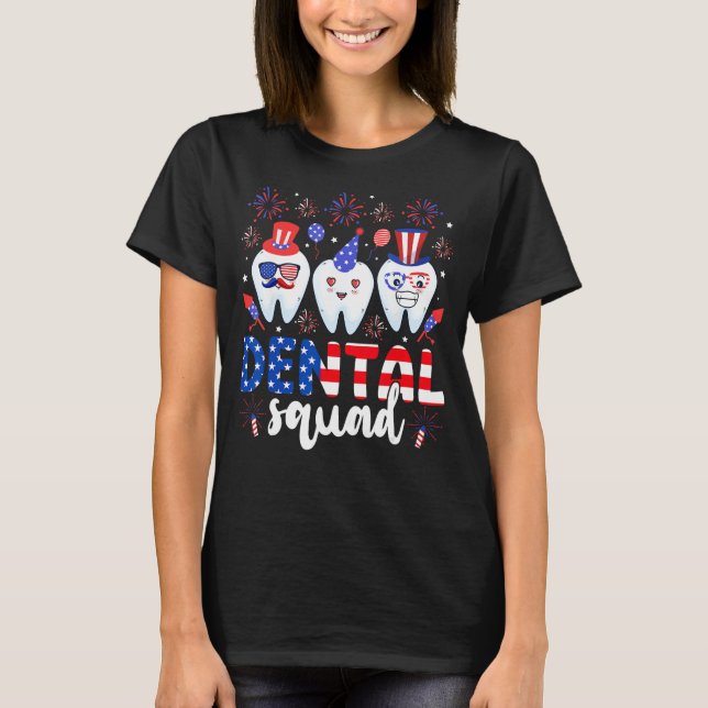 T-shirt Dental Squad Tooth 4th Of July Dental Assistant De (Devant)