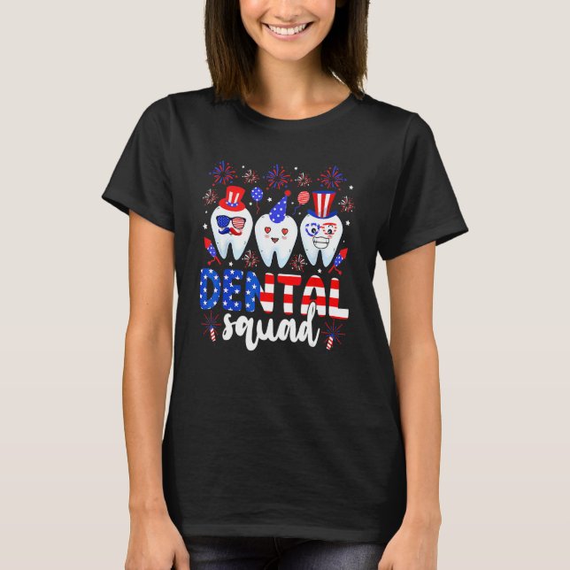T-shirt Dental Squad Tooth 4th Of July Dental Assistant De (Devant)
