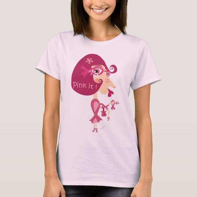 T-shirt Dentelez-le ruban rose (Devant)