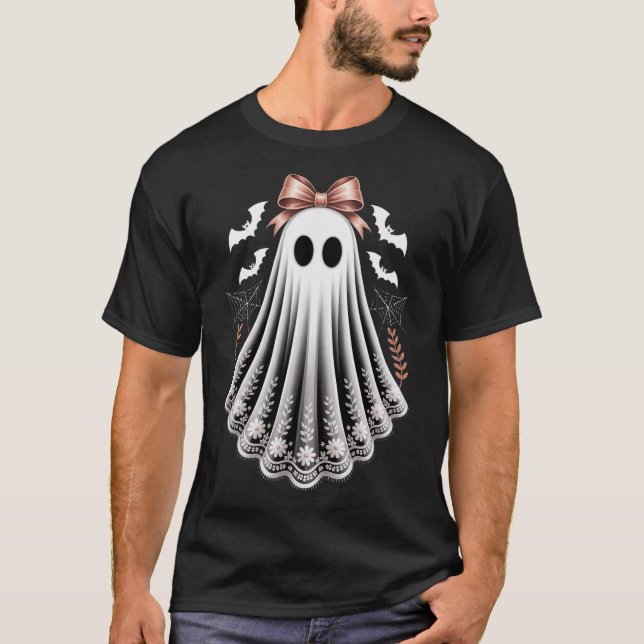 T-shirt Dentelle Ghost Coquette Bow Femmes Filles Hallowee (Devant)