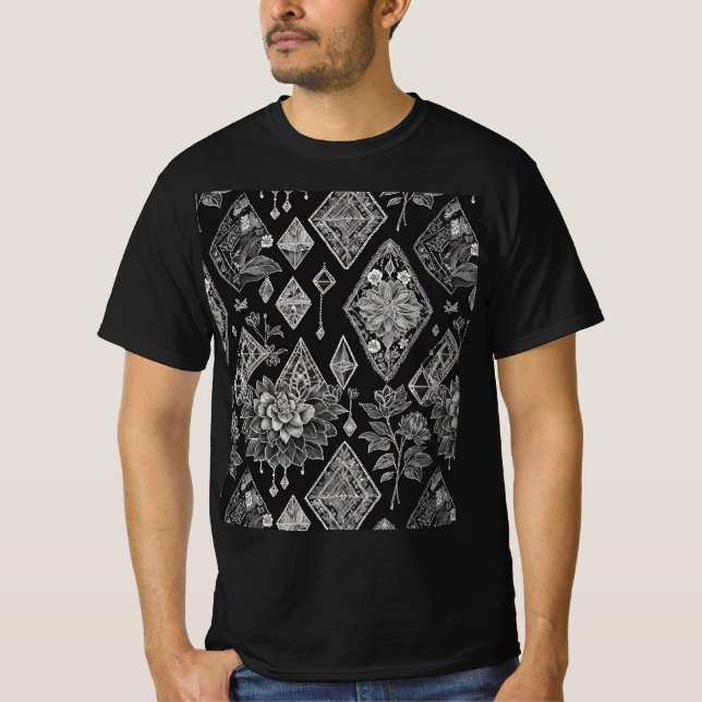 T-shirt Dentelle Vintage noire et blanche (Devant)