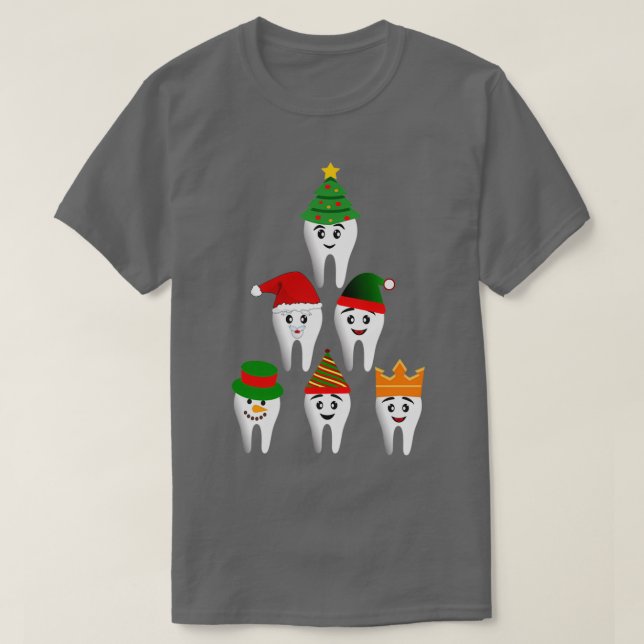 T-shirt Dentiste amusant Noël Père Noël Dental Tooth Xmas  (Design devant)