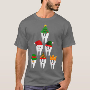 T-shirt Dentiste amusant Noël Père Noël Dental Tooth Xmas