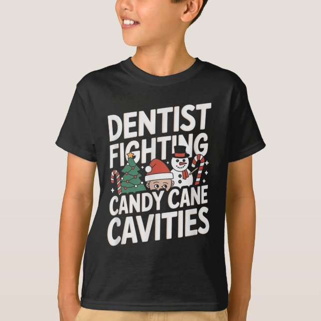 T-shirt Dentiste cavités de Noël Dentaire (Devant)